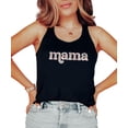 thumbnail image 3 of Floral Mama Tank Top for Women Cute Summer Shirt for Mom Black Tank Top X-Large, 3 of 4