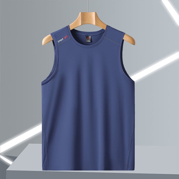 Chaleco de seda de hielo para hombre, para deportes de verano, ocio, Ice Sense, fino, transpirable, para correr, fitness, secado rápido
