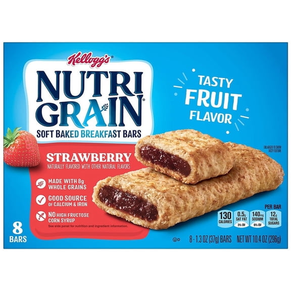 Nutri-Grain Soft Baked Breakfast Bars, Strawberry Strawberry 10.4 oz Pack of 2
