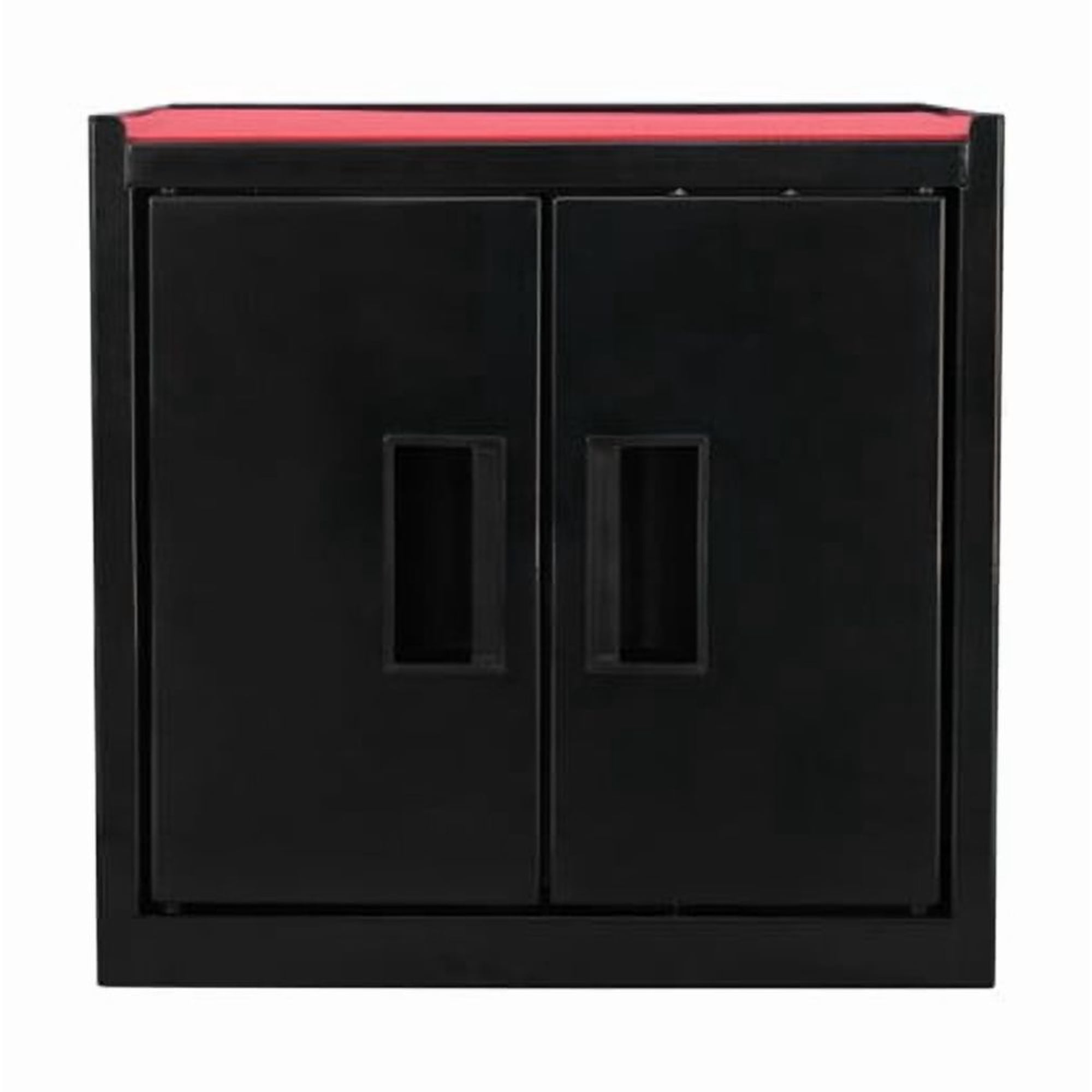 Hyper Tough Mini Tool Cabinet, 11.6 in, Steel, Black, Double Doors, Non-Slip Top Mat