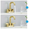 thumbnail image 6 of Bathroom Faucet 2 Handle 4 Inch Centerset Bathroom Sink Faucets 3 Hole with Pop Up Drain and Water Supply Lines, Brushed Gold, 6 of 6