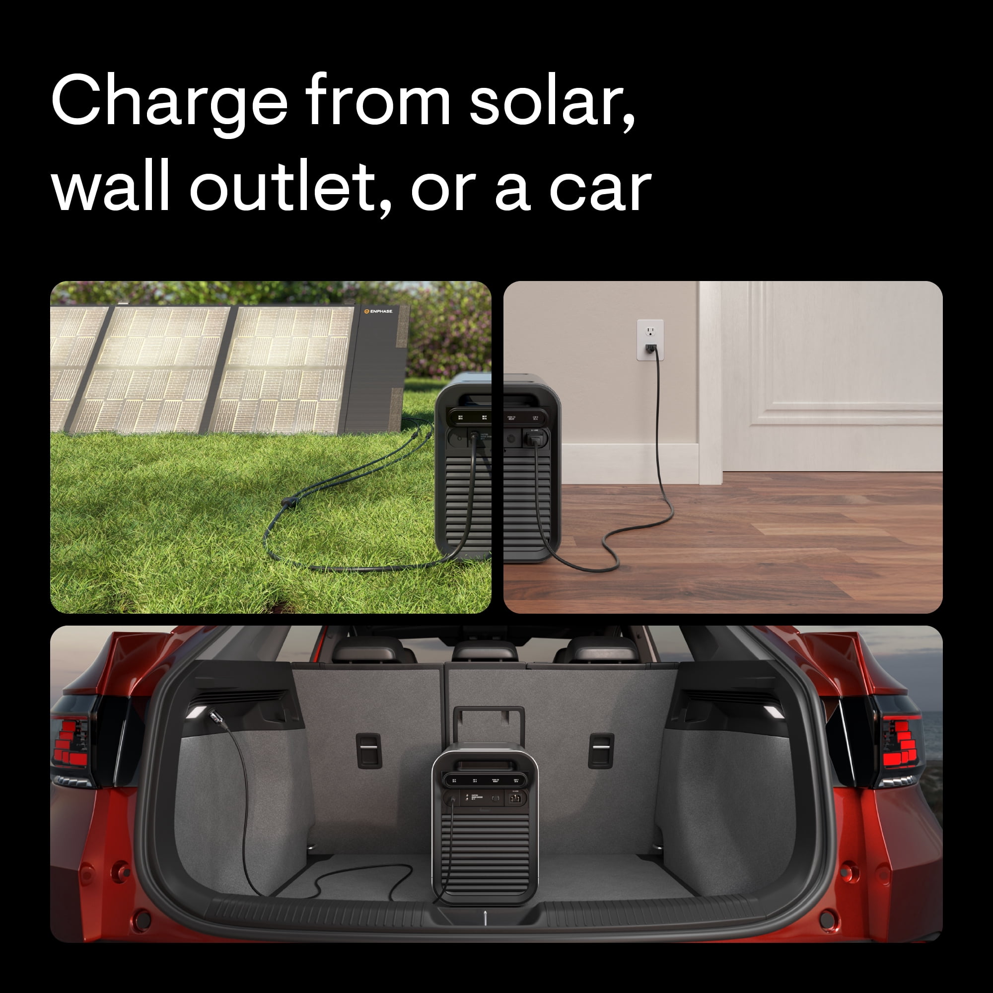 Enphase IQ PowerPack 1500 Wh Portable Power Station | UL 9540A Certified Solar Generator | Home Backup Power Outage | LFP Battery | IQ8 Microinverters | Enphase App | 11 Ports 1500 W