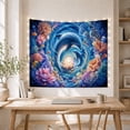thumbnail image 5 of Dolphins Swimming Through Blue Floral Waves, Dreamy Coastal Style for Ocean Lovers, Dolphin Wall Art, Housewarming Gift, Tapestry Wall Hanging for Bedroom and Living Room, 5 of 7