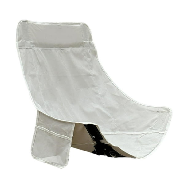 Funda plegable para silla de camping, tela Oxford, tela de reparación para salón, portátil, con laterales Blanco de espalda blanca