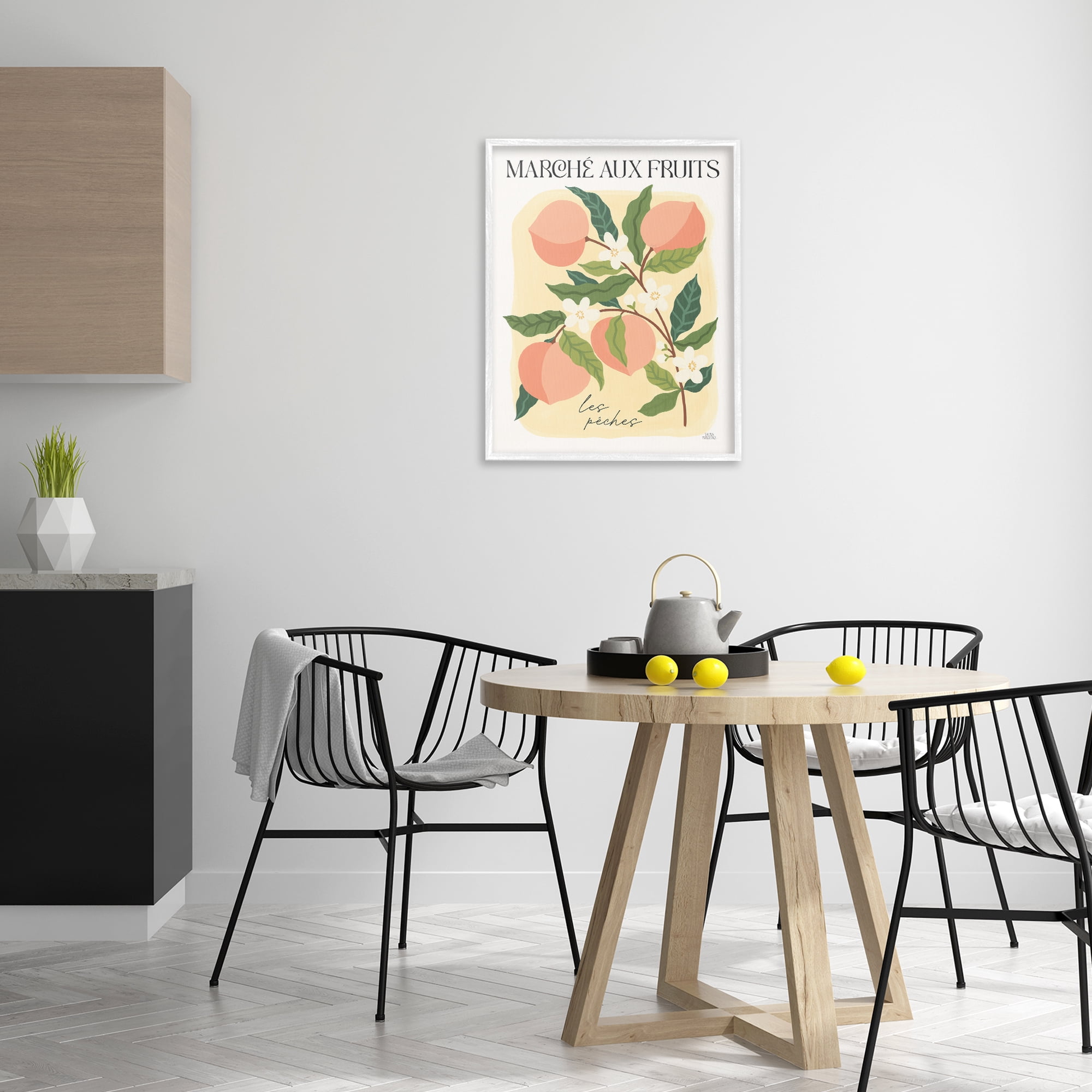 Stupell Industries Marche Aux Peaches Food & Beverage Painting White Framed Art Print Wall Art, 24 x 30