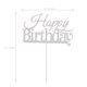 thumbnail image 2 of FELTECHELECTR 10 adornos para tartas de feliz cumpleaños, decoración para tartas, suministros para fiestas (plateados), 2 of 7
