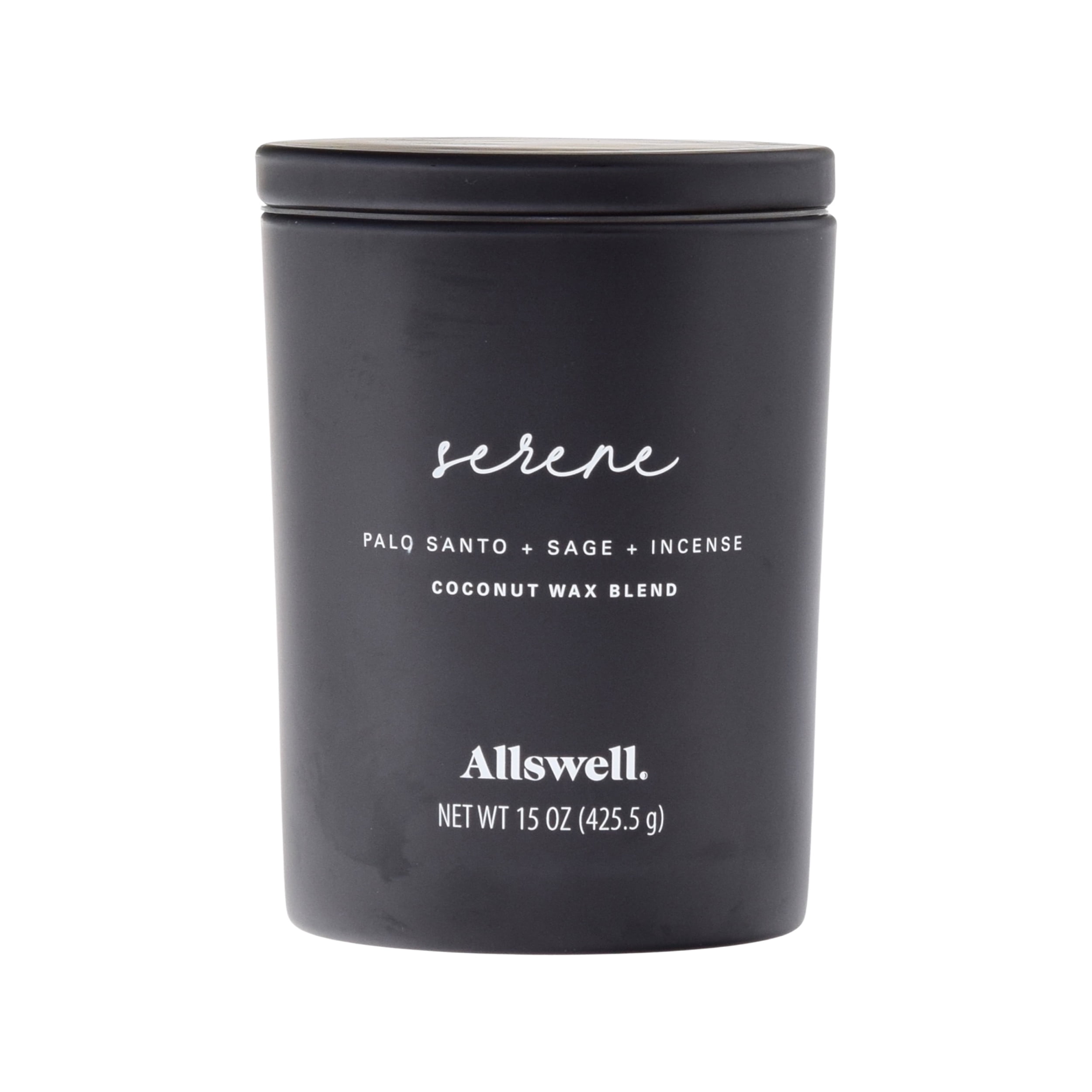 Allswell 15oz Scented 2-Wick Spa Candle - Serene (Palo Santo + Sage + Incense)