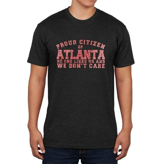 Proud No One Likes Atlanta Mens Soft T Shirt Vintage Black LG