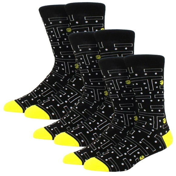 Calcetas de Dibujo SockPacMan03 3Pares 6.5-10.5US PacMan Calcetines Tubo Medio Algodón.