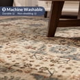 thumbnail image 4 of BELLEZE Boho Washable Rug, 8'x10' Area Rug Non Slip Indoor Door Mat for Kitchen, Entrance, Living Room, Bedroom, Front Door, Vintage Bedside Rug Thin Soft Rug, Low Pile, Easy Clean - Olive, 4 of 7
