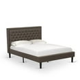 thumbnail image 6 of East West Furniture KD18Q-2BF07 3 Pc Queen Bed Set - Platform Bed Brown Headboard with 2 Small Nightstand - Black Finish Legs, 6 of 7