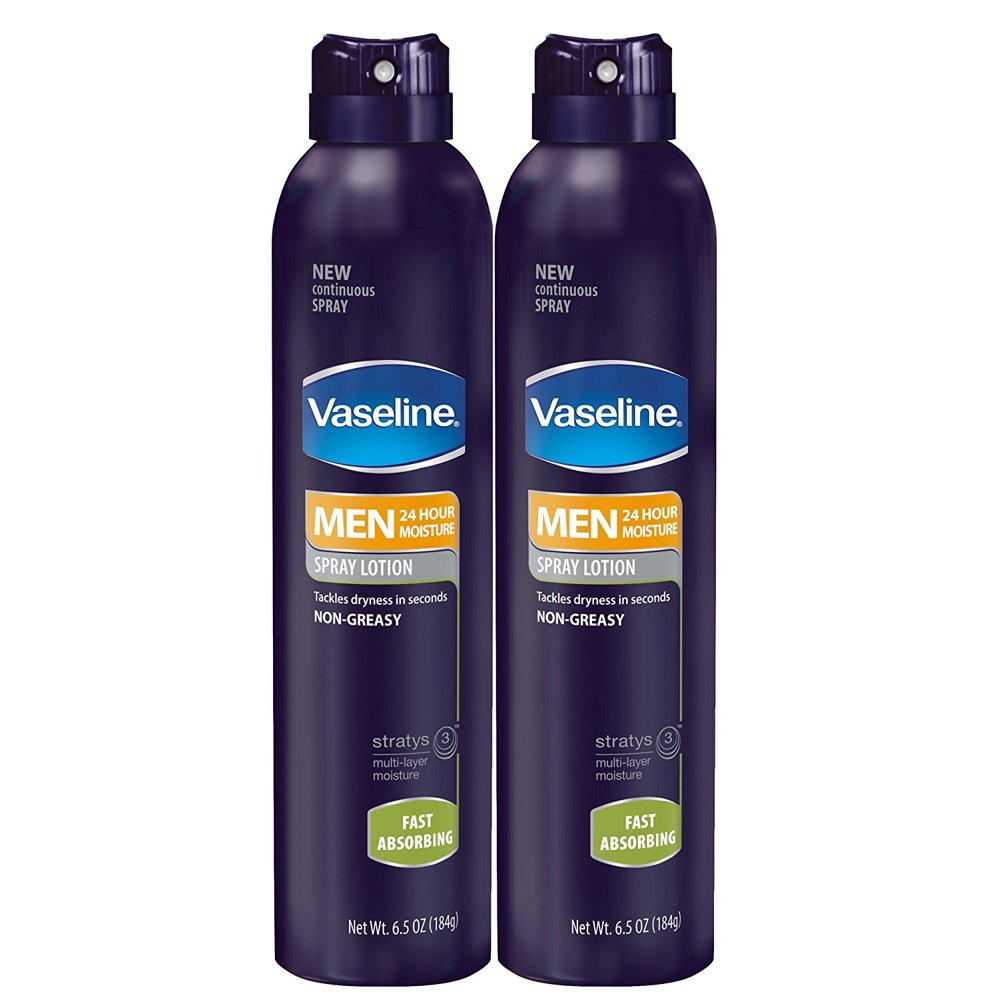 Vaseline Men Spray Lotion, Fast Absorbing 6.5 oz, Twin Pack Walmart