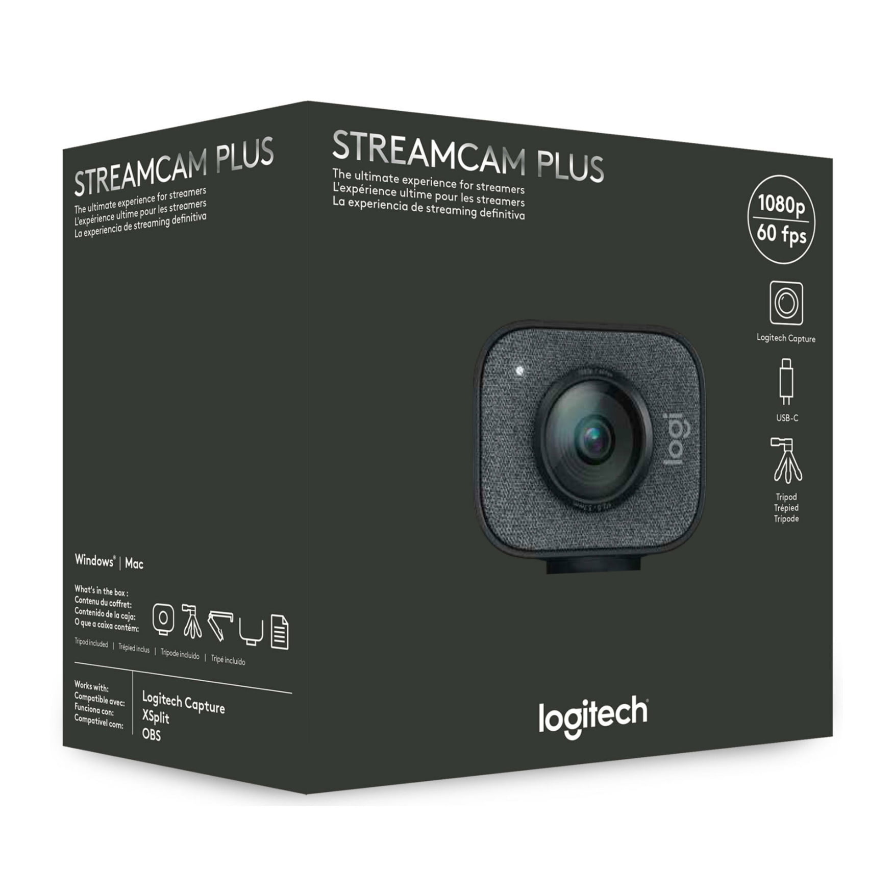 Logitech StreamCam Plus Webcam with Tripod Mount - Graphite 960-001280  97855153210