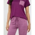 thumbnail image 5 of Real Essentials 2 Pack: Women's Pajama Set - Choose from Short Sleeve with Pocket or Long Sleeve without Pocket, 5 of 7