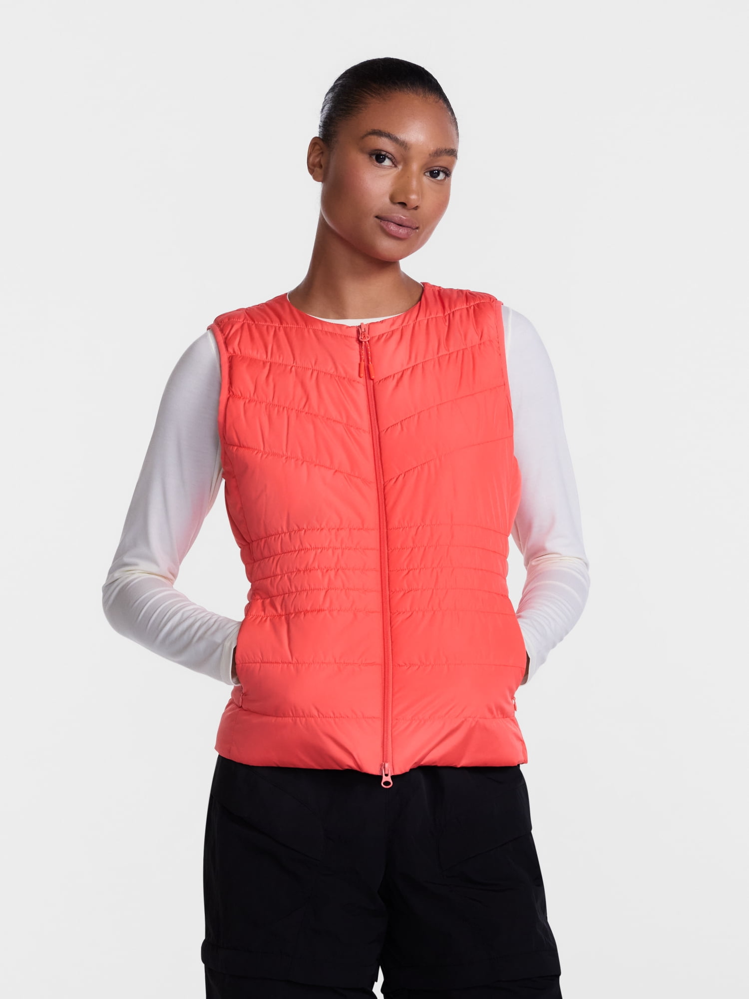 Ozark Trail Women's and Women's Plus Collarless Puffer Vest, Sizes XS-3X