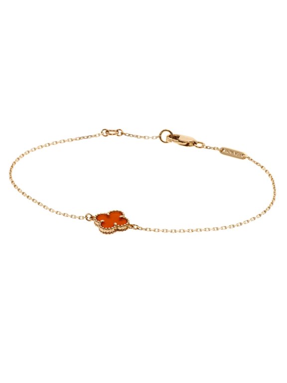 Pre-Owned Van Cleef & Arpels Sweet Alhambra Carnelian Bracelet, 18K Pink Gold, Women's