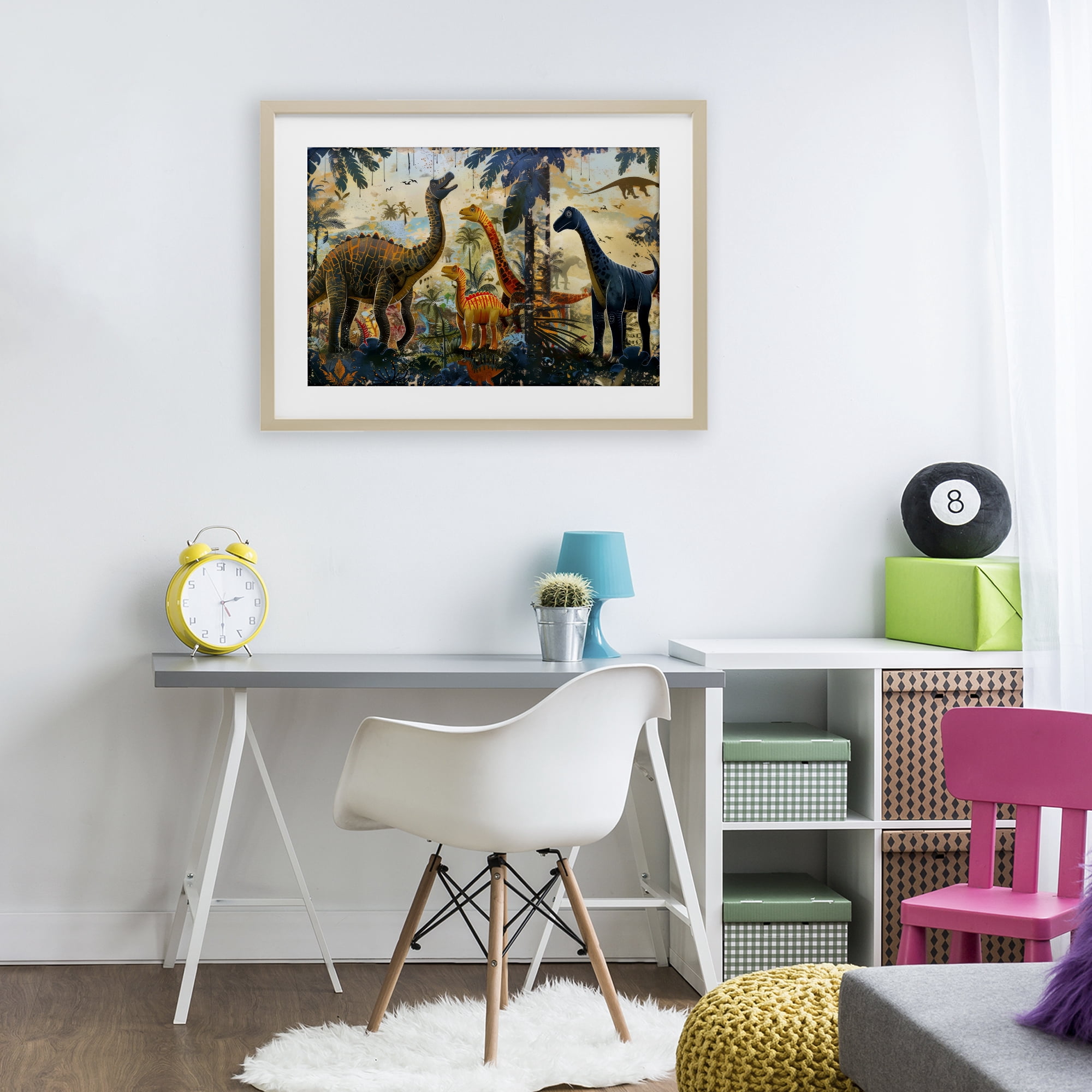 Stupell Industries Jurassic Journey in Nature Birch Framed Print Under Glass, design by Lazar Studio