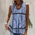 thumbnail image 2 of Birdeem Mode Femme Été Sans Manches Col en V Chandail Imprimé Blouse Décontractée, 2 of 6