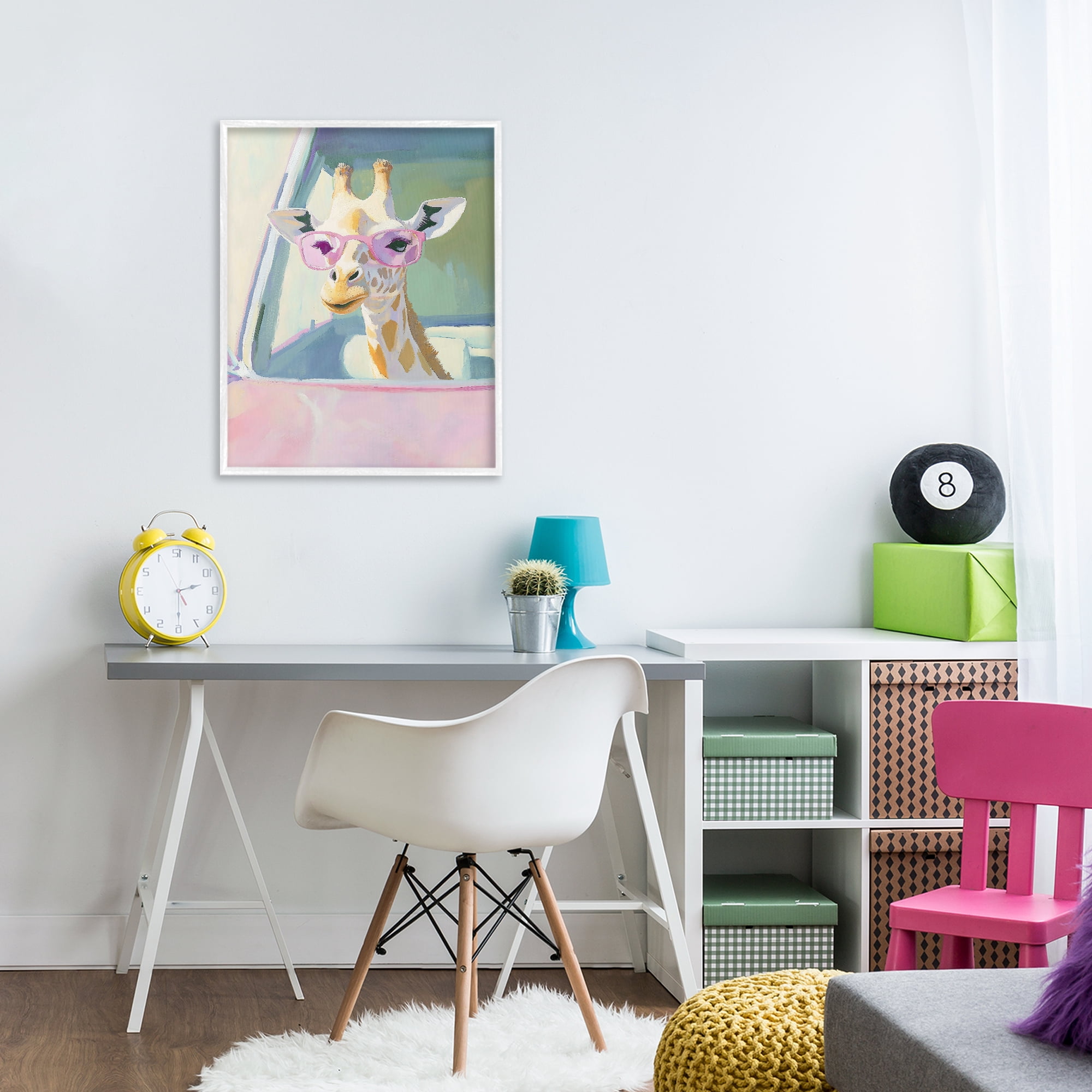 Stupell Industries Giraffe Car Ride White Framed Giclee Art, design by The Prints Vibe