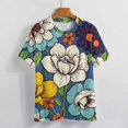 thumbnail image 4 of Flower Power T Shirts Basic T-Shirt Short Sleeve Ladies Tee Shirt Summer Graphic Clothing, 4 of 5