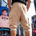 thumbnail image 2 of 3/4 Joggers for Men Multi Pockets Summer Drawstring Elastic Waist Outdoor 3/4 Cargo Sweatpant for Workout, 2 of 9