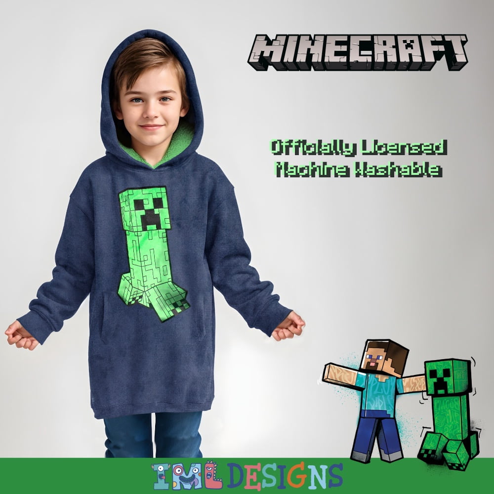 Minecraft Wayy Big Hoodie for Kids Oversized Pullover Blanket Hoodie  Wearable Sweater Blanket (One Size) - Walmart.com