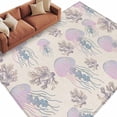 thumbnail image 2 of Jellyfish Coral Washable Area Rug 6 x 9 ft Dreamy Pink Purple Ocean Coastal Retro, Soft Non Slip Rugs Stain Repellent Indoor Felt Carpet for Living Dining Room Bedroom Home Office, 2 of 9