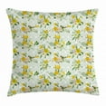 thumbnail image 1 of Watercolor Throw Pillow Cushion Cover, Diamond Pattern with Blooming Floral Arrangement Petals and Leaves, Decorative Square Accent Pillow Case, 20 X 20 Inches, Pale Green Yellow White, by Ambesonne, 1 of 2