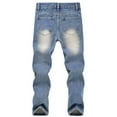 thumbnail image 3 of Hotiary Kid Boys Ripped Destroyed Straight Leg Jeans Children Fashion Skinny Fit Elastic Waist Distressed Denim Pants Stretch Slim Trousers, 3 of 8