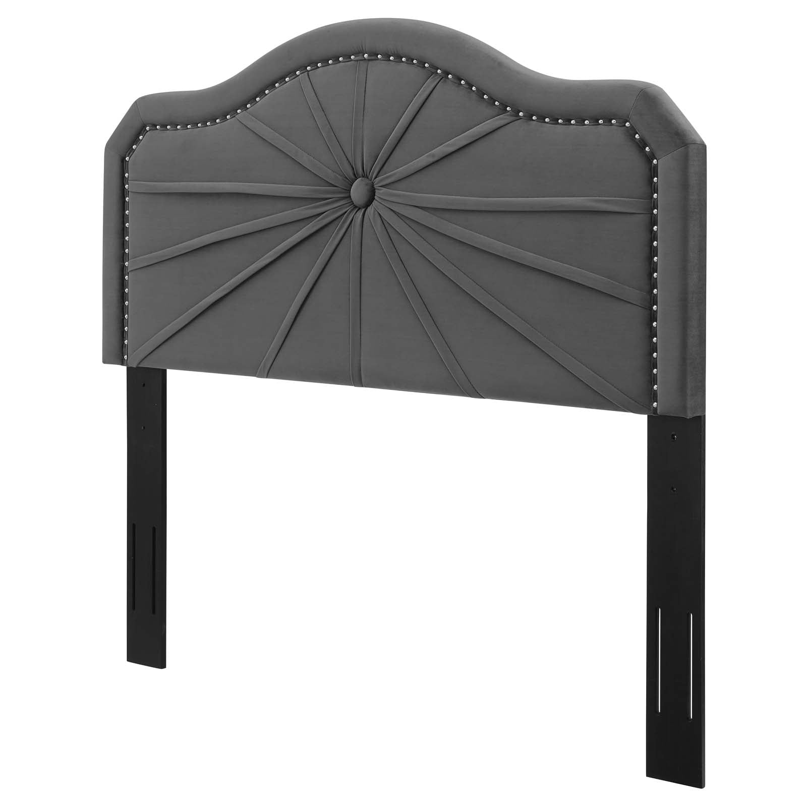 Headboard, Twin Size, Velvet, Dark Grey Gray, Modern Contemporary Urban