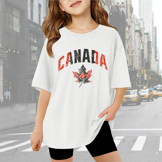 Hauts d'Été Décontractés à Manches Courtes pour Filles - T-Shirts Basiques à Col Rond Légers pour Filles et Adolescentes