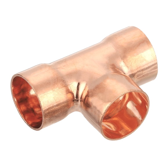 1 Pcs 0.87 inch Tee Copper Fitting Tee Shaped Fittings Connector with Sweat Solder, 56x40mm