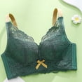 thumbnail image 3 of Bigersell Full-Coverage Wire-Free Bra Women Push up Lace Bras No Underwire Solid Polyester Hook and Eye Bra Closure Wireless Everyday Bras Women’s Sports Bras Padded Bralette B-16-Green XL, 3 of 3