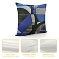 thumbnail image 4 of ONETECH Royal Blue Black Grey Throw Pillow Cover Geometry Swirls Spiral Pillow Covers Abstract Stripes Cushion Covers Geometric Plaid Modern Graphic Decorative Square Pillow Cases, 4 of 5