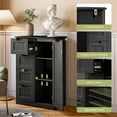 thumbnail image 5 of Aiho 33" Bathroom Storage Cabinet, Bathroom Floor Cabinet with 4 Drawer & 2 Shelves, Wooden Freestanding Cupboard for Bathroom - Black, 5 of 7