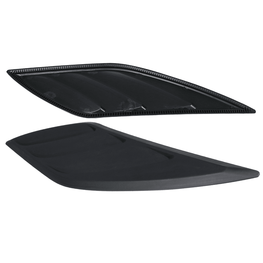 Ikon Motorsports Compatible with Universal IKON Style Air Flow Hood Vent Scoop Black ABS 2 Pieces