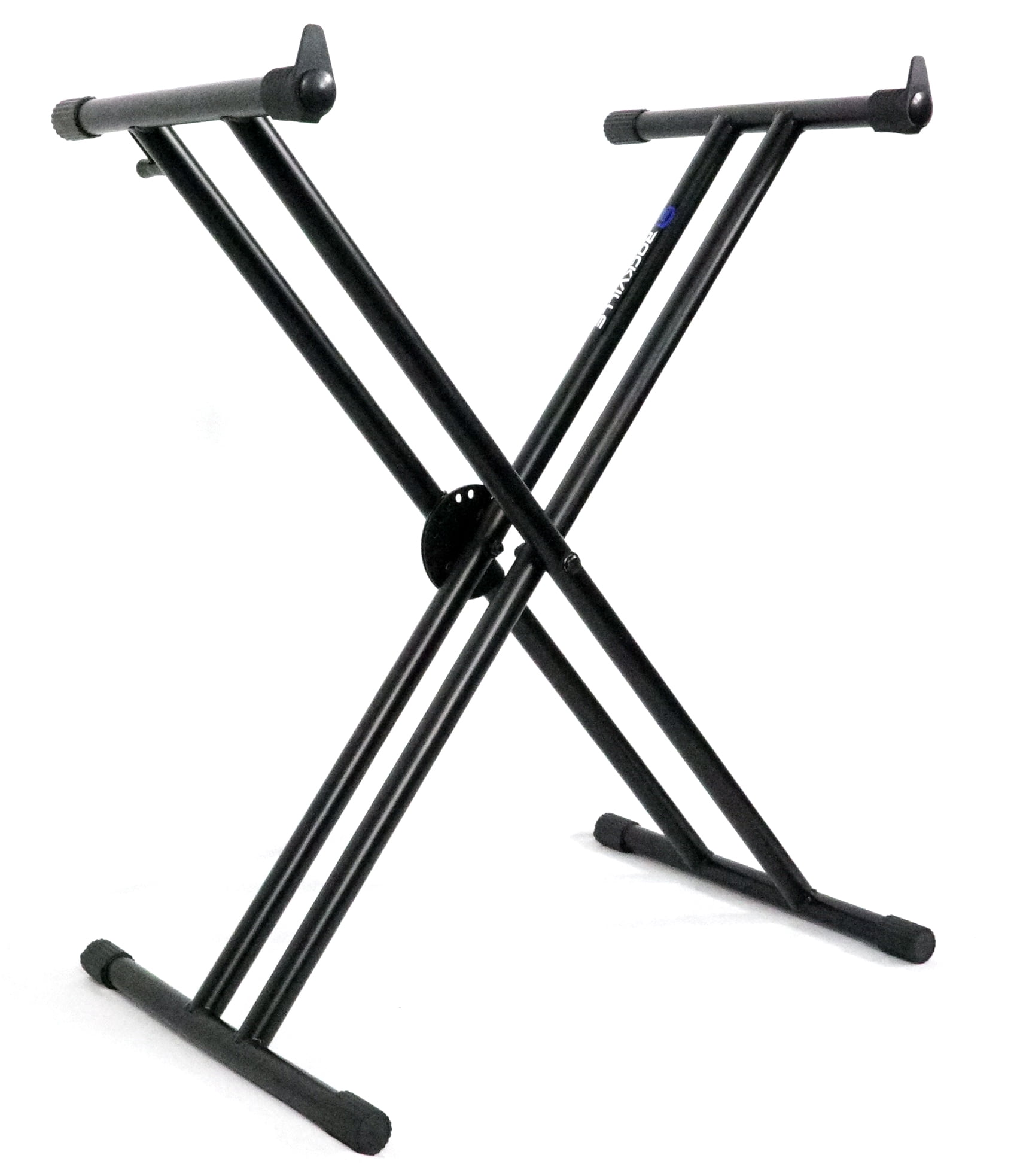 Rockville RKS30X Double X Braced Keyboard Stand w/ Push Button Lock + DJ Scrim