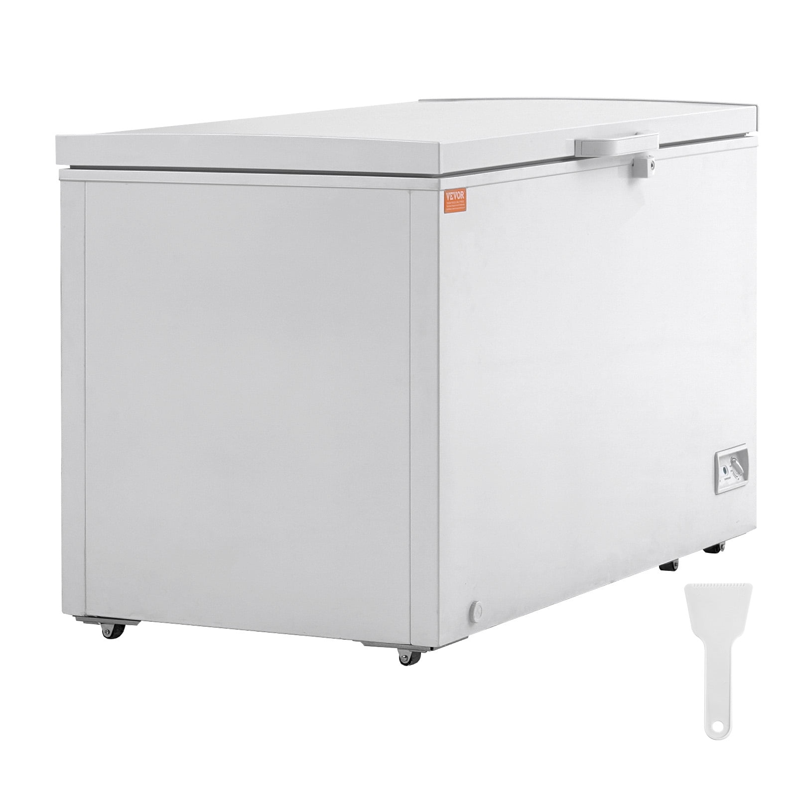 VEVOR Chest Freezer, 12.8 Cu.ft / 345 L Large Deep Freezer & 4 Removable Baskets,Freestanding Top Open Door Commercial Chest Freezers with Locking Lid, 7-Level Adjustable Temp,LED Lighting,6 Wheels