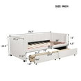 thumbnail image 4 of Aukfa Daybed with Storage Drawers, Twin Size Upholstered Bed Frame, Velvet, Beige, 4 of 8
