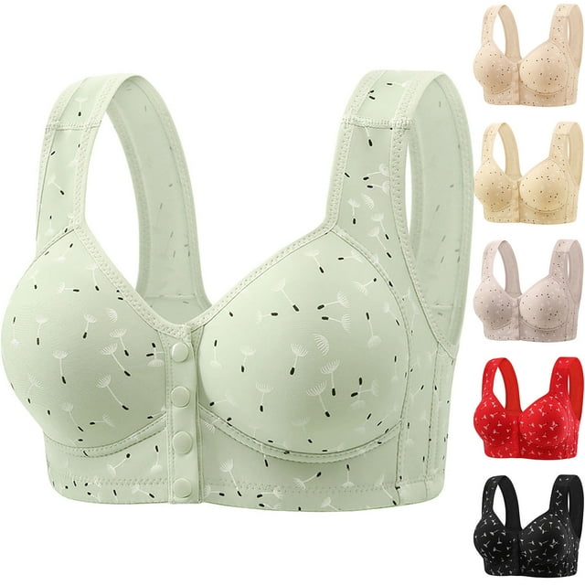 Styesk Front Closure Bras for Women Plus Size Push Up Bra with Support No Underwire Padded Bra Lace Full Coverage Underoutfit Bras Comfortable Sleep Everyday Bras