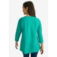 thumbnail image 3 of Jessica London Women's Plus Size Stretch Cotton Notch Neck Tunic, 3 of 6