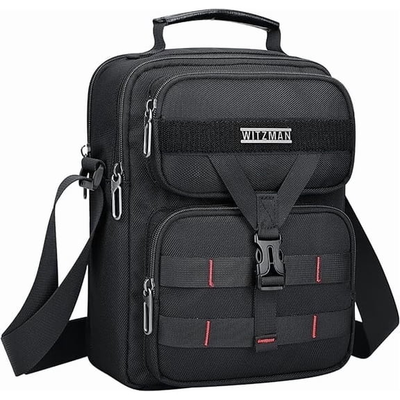 WITZMAN Crossbody Bag for Men Travel Small Messenger Shoulder Bags Nylon Side Bag Man Purse for Casual Daliy Work Traveling(B707 Black)