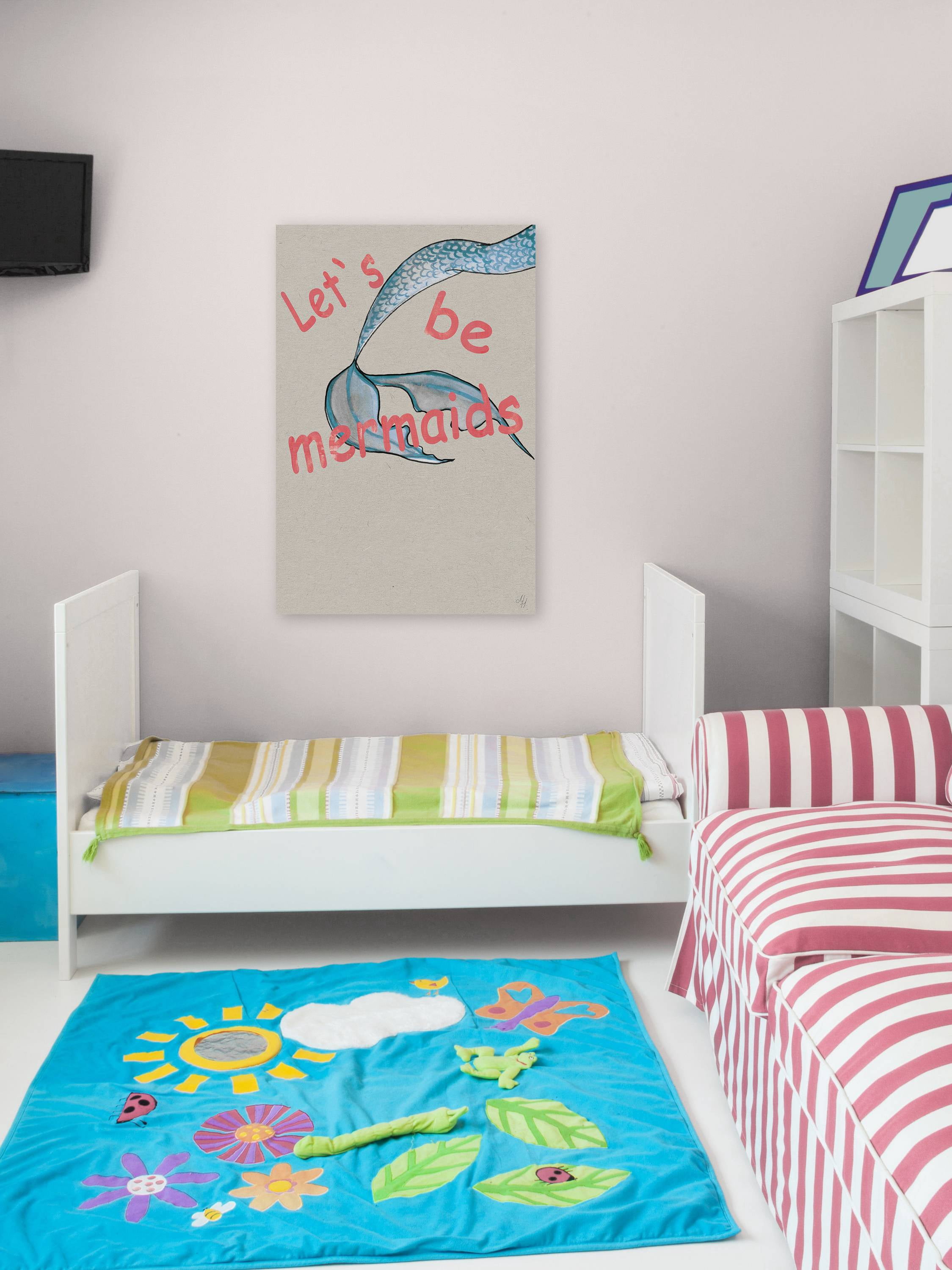 Marmont Hill Let's Be Mermaids Tail Canvas Wall Art