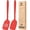 RED, variant on Bundlepro 2 Pack Non Stick Silicone Spatulas Turners Set with Bulge, One-Piece Design,Black