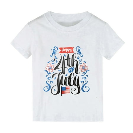 

KI-8jcuD Toddler Girls Two Piece Summer Clothes Boys And Girls Tops Short Sleeved T Shirts Summer Independence Day Celebration Floral Print For Boys And Girls Toddler Girl Clothes Under 10 Tween Clo