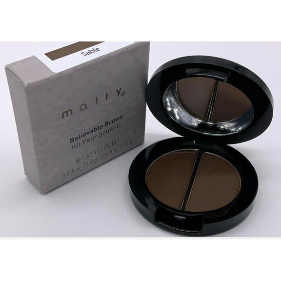 Mally Believable Brows Kit Pour Sourcils Wax Primer & Powder, Sable - New in Box