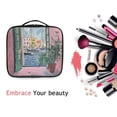 thumbnail image 6 of FORMRS Travel Makeup Bag Large Capacity Train Case Cosmetic Organizer with Adjustable Dividers, Green Window Sea, 6 of 8