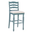 thumbnail image 1 of Linon Marino 30" Wood Upholstered Seat Bar Stool in Blue, 1 of 10