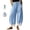 Blue, variant on Clossjun Womens Lace Gingham Barrel Pants Wide-Leg Regular Length Athletic Pant Elastic Drawstring Waist Lounge Trousers with Pockets 2XL