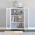 thumbnail image 4 of Marcree White Cabinet with Glass Doors,Arched Cabinet with Glass Doors,Sideboard Cabinet with Adjustable Shelves for Living Room, 4 of 7
